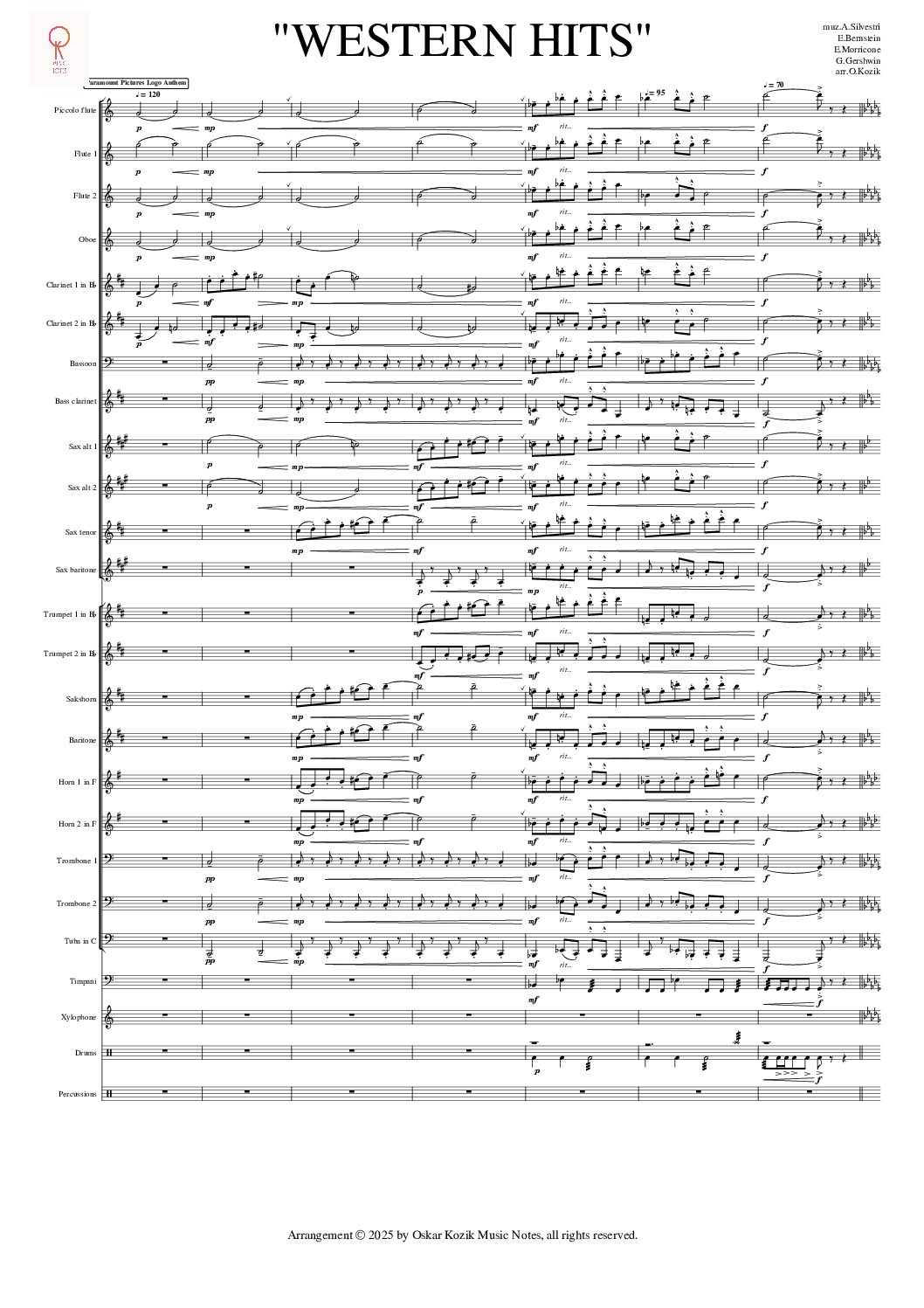 "Western hits" full wind orchestra